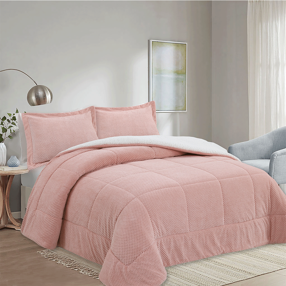 Fluffy Soft Sherpa Comforter Flannel Duvet Fleece Quilt Comforter Set Velvet Quilt Inserts for Home